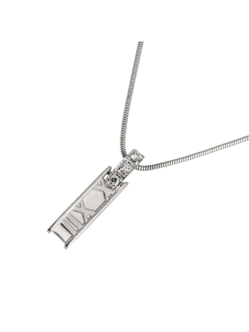 Tiffany & Co Atlas Diamond Necklace 40 18k White Gold